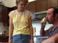 Hot and Ugly Milf and Her Step-son Kitchen Fuck