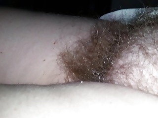 her hairy pussy mound making her nightie bulge up