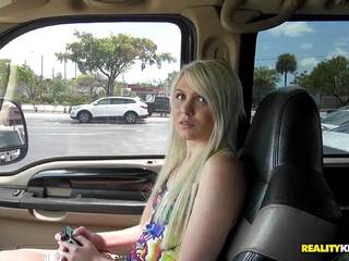 Cute blonde Olivia Kassady picked up and banged in the truck