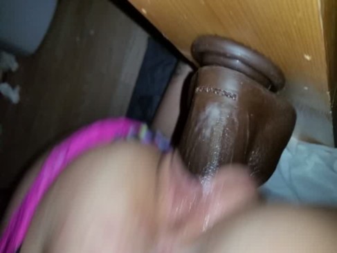 homemade wifes pussy getting destroyed by black dildo