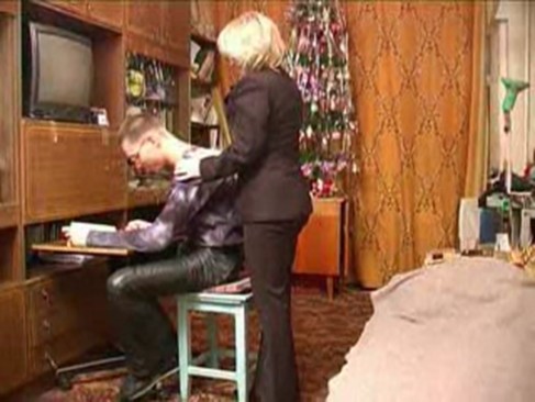 Russian mature mom with schoolboy
