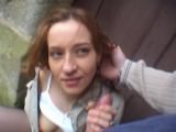 French redhead student anal fucked in a parc